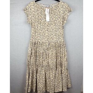 Ines De La Fressange Uniqlo Womens Crinkle Maxi Dress Sz M Paisley Cottagecore